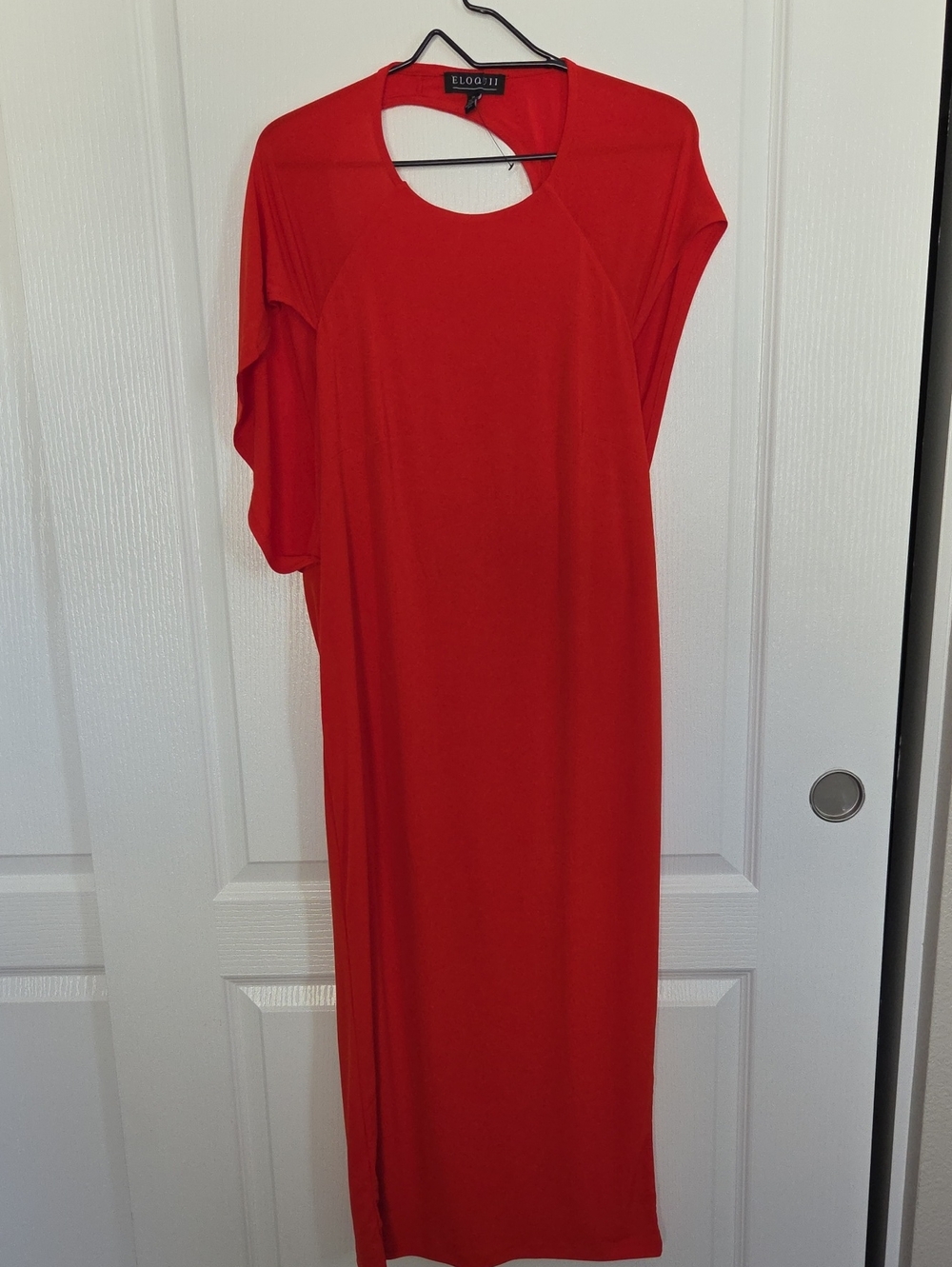 Eloquii Midi Dress with Draped Cutout Back